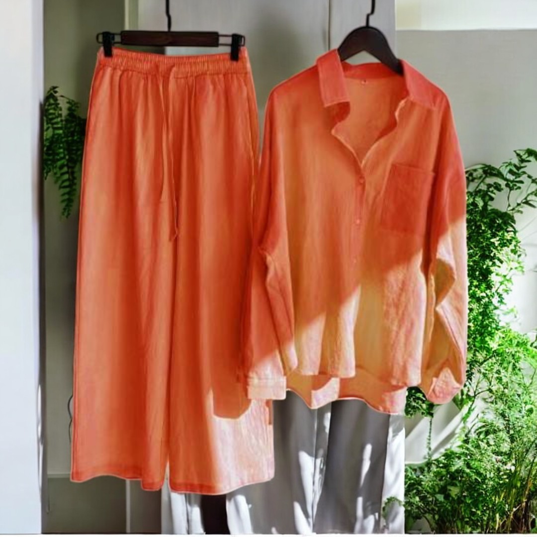 Nicole Cotton Linen Shirt Suit