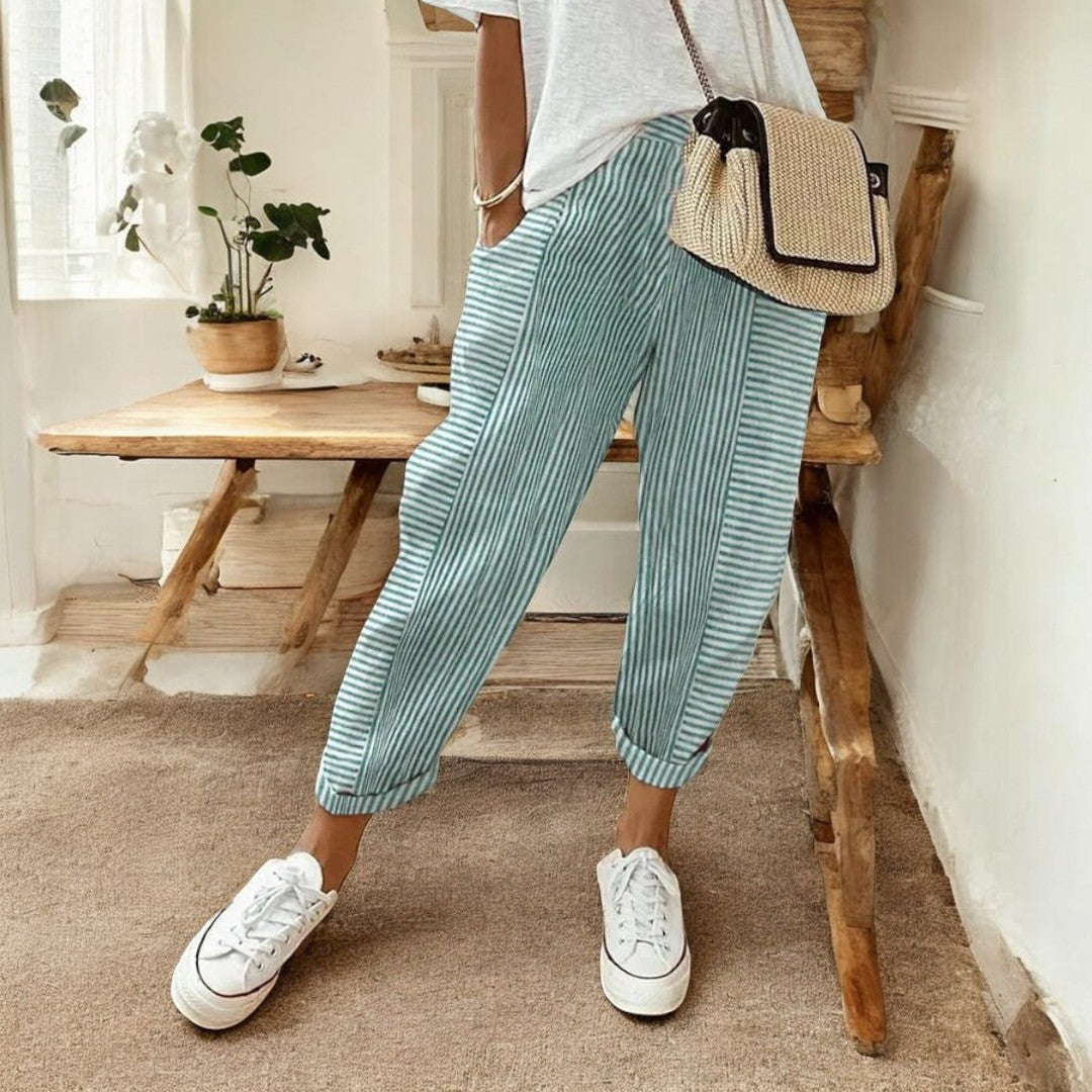 Ariella Striped Cotton Pants