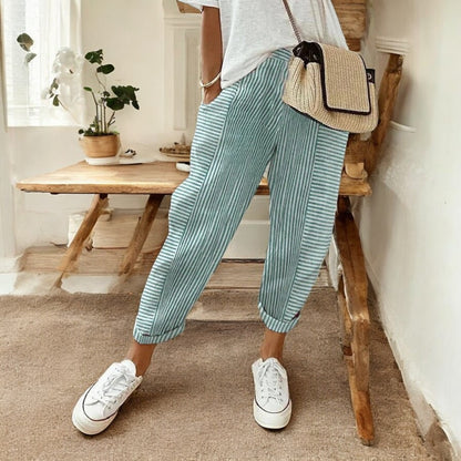 Ariella Striped Cotton Pants