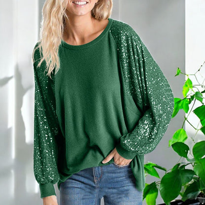 Raya Sequin Long Sleeve Blouses