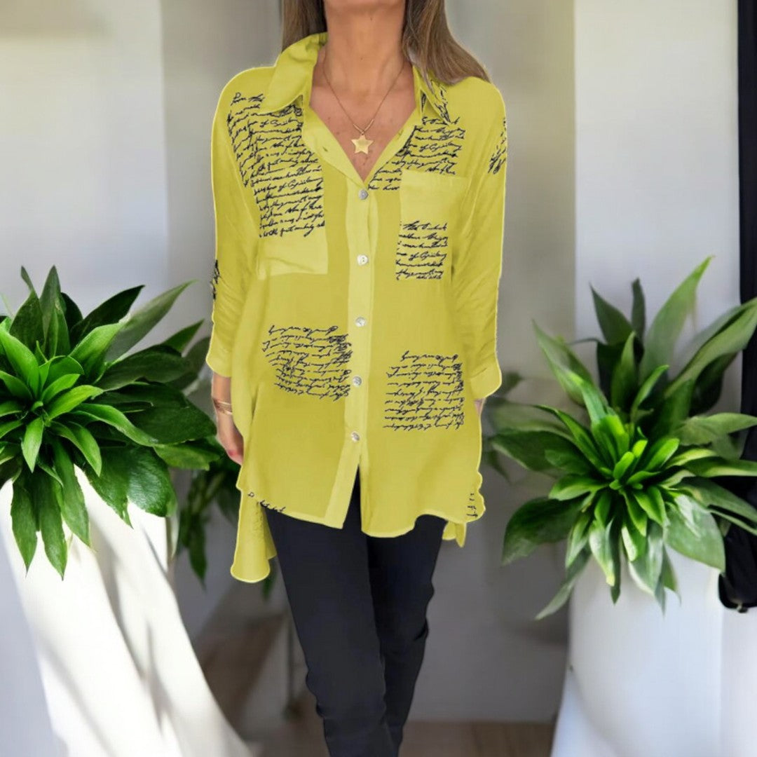 Olivia Handwritten Button-Up Shirt
