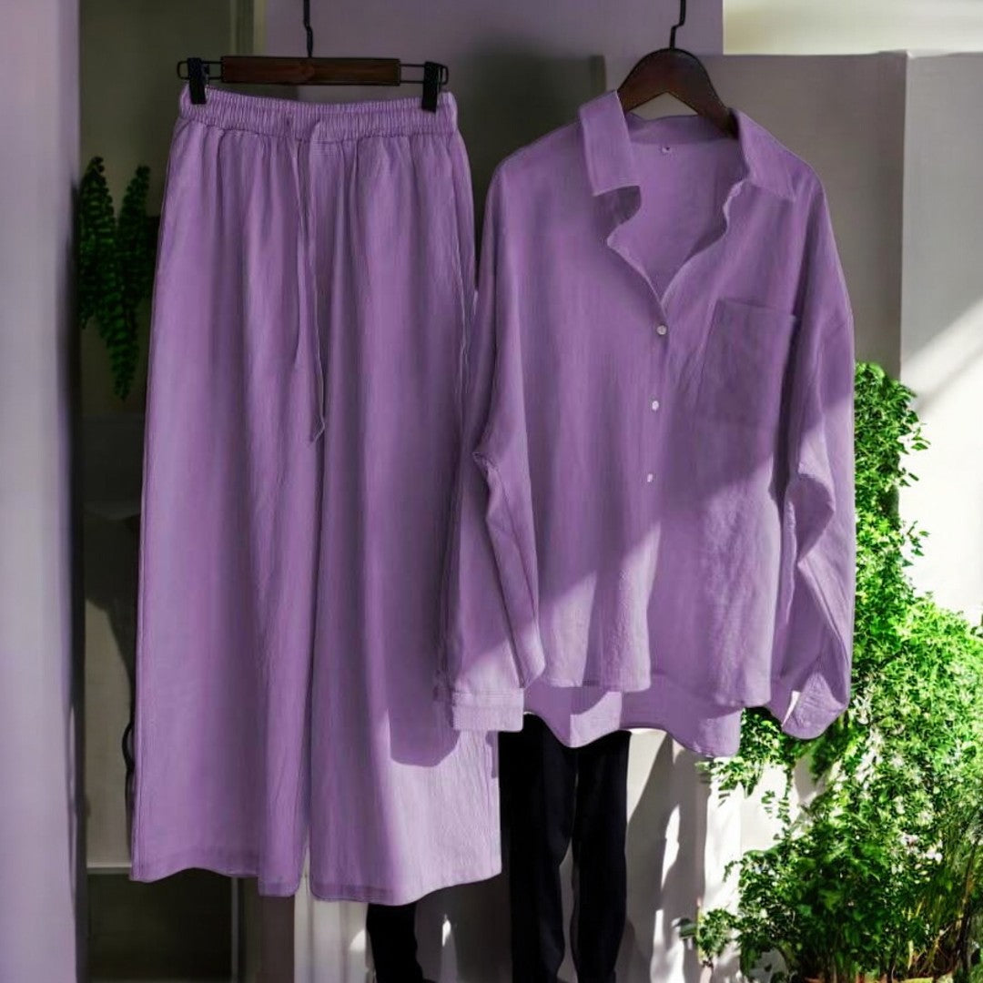 Nicole Cotton Linen Shirt Suit