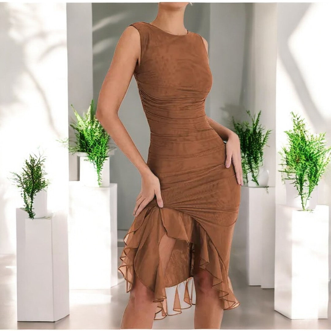Emryn Midi Dress with Ruffles