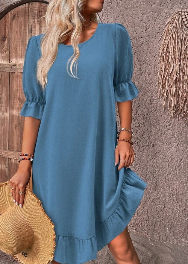 Leslie™ | Elegant Ruffle Hem Dress