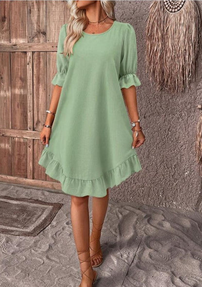 Leslie™ | Elegant Ruffle Hem Dress