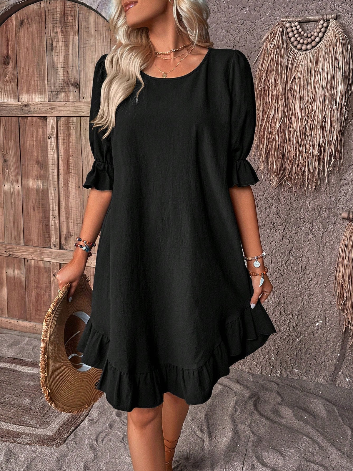 Leslie™ | Elegant Ruffle Hem Dress