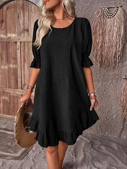 Leslie™ | Elegant Ruffle Hem Dress