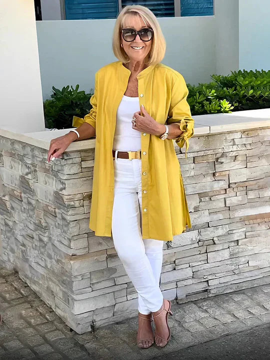 Kathe™ | Elegant Flowing Button-Up Jacket