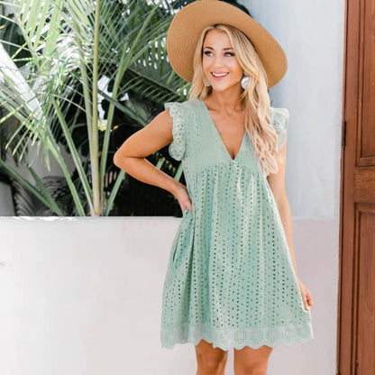 Ella | V-Neck Summer Lace Dress