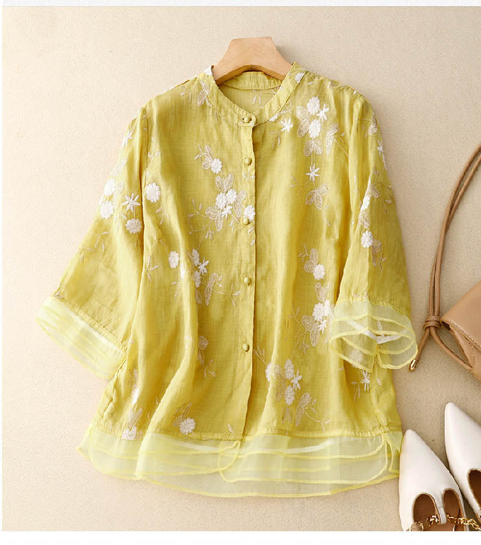 Leah | Embroidered Cotton Blouse