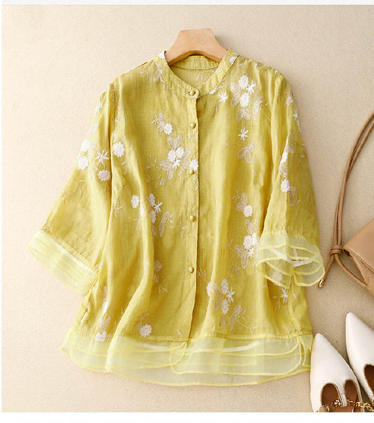 Leah | Embroidered Cotton Blouse