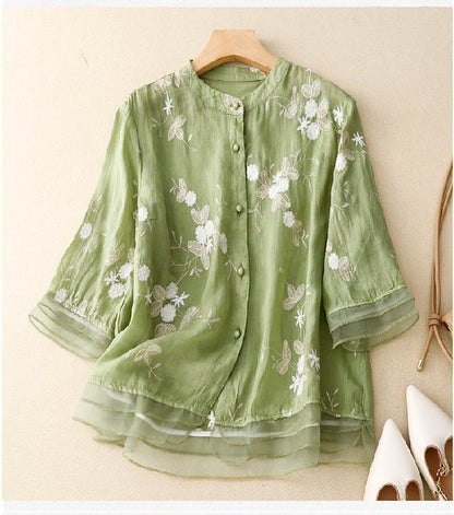 Leah | Embroidered Cotton Blouse